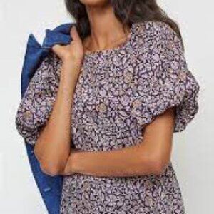 Anthropologie Porridge Elke Ditsy Swing Dress in Purple - Size Medium